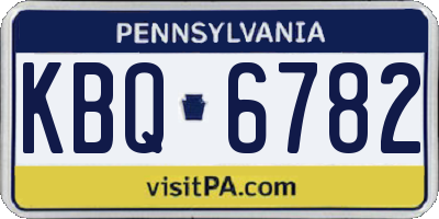 PA license plate KBQ6782