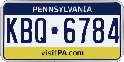 PA license plate KBQ6784