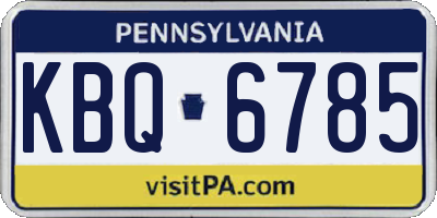 PA license plate KBQ6785