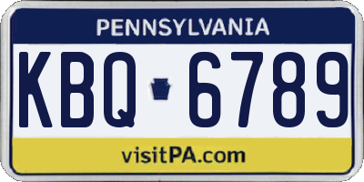 PA license plate KBQ6789
