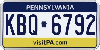PA license plate KBQ6792