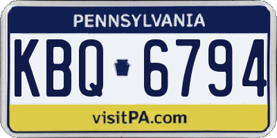 PA license plate KBQ6794