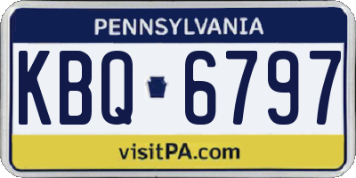 PA license plate KBQ6797