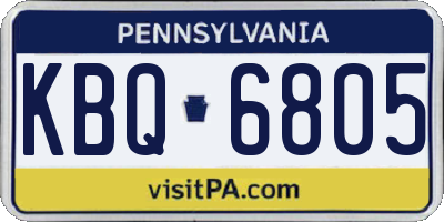 PA license plate KBQ6805
