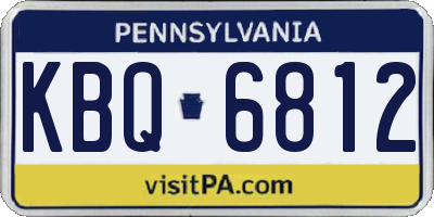 PA license plate KBQ6812
