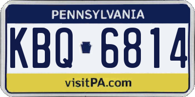 PA license plate KBQ6814