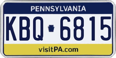 PA license plate KBQ6815