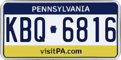 PA license plate KBQ6816