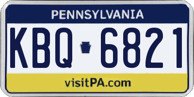 PA license plate KBQ6821