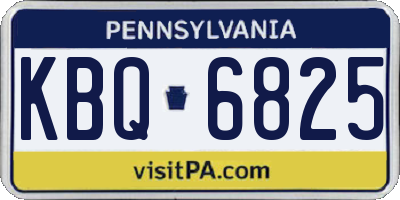PA license plate KBQ6825