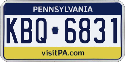 PA license plate KBQ6831