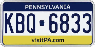 PA license plate KBQ6833