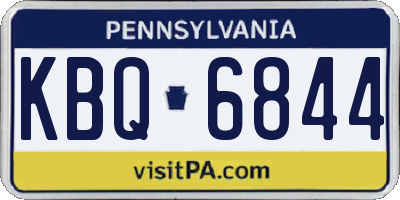 PA license plate KBQ6844