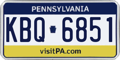 PA license plate KBQ6851
