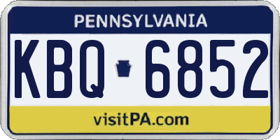 PA license plate KBQ6852