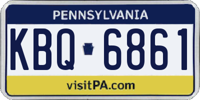 PA license plate KBQ6861