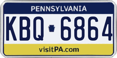 PA license plate KBQ6864