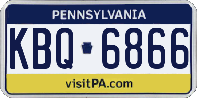 PA license plate KBQ6866
