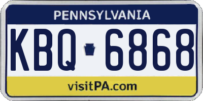 PA license plate KBQ6868