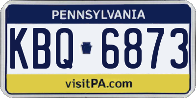 PA license plate KBQ6873