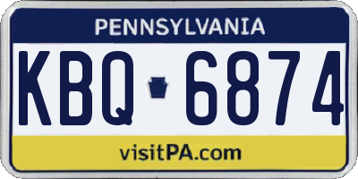 PA license plate KBQ6874