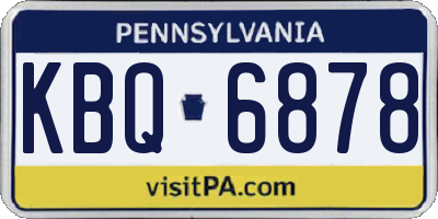 PA license plate KBQ6878