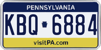 PA license plate KBQ6884