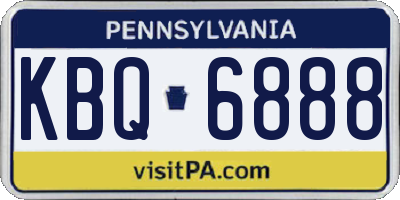 PA license plate KBQ6888