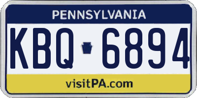 PA license plate KBQ6894