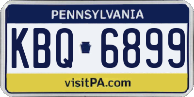 PA license plate KBQ6899