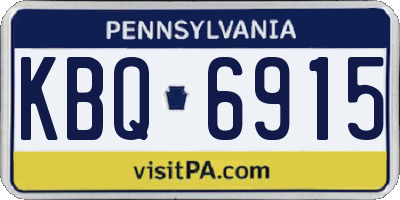 PA license plate KBQ6915