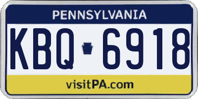 PA license plate KBQ6918