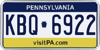 PA license plate KBQ6922