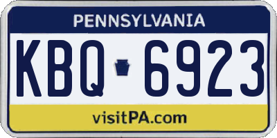 PA license plate KBQ6923