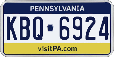 PA license plate KBQ6924