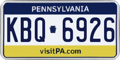 PA license plate KBQ6926
