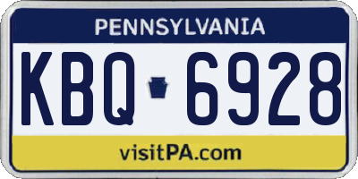 PA license plate KBQ6928