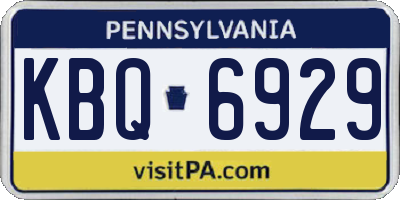 PA license plate KBQ6929