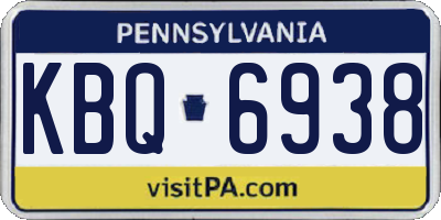 PA license plate KBQ6938