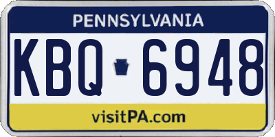 PA license plate KBQ6948