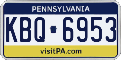 PA license plate KBQ6953