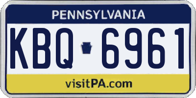 PA license plate KBQ6961