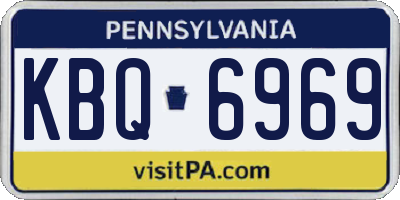 PA license plate KBQ6969