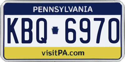 PA license plate KBQ6970