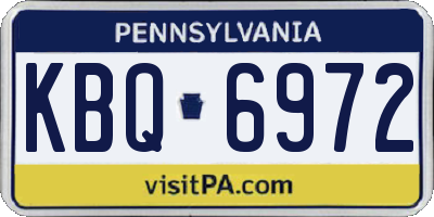 PA license plate KBQ6972