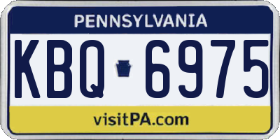 PA license plate KBQ6975