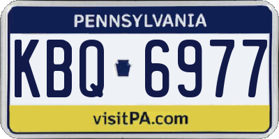 PA license plate KBQ6977