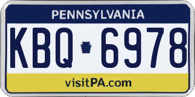 PA license plate KBQ6978