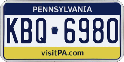 PA license plate KBQ6980