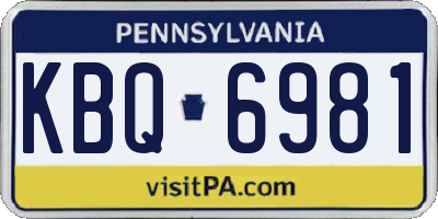 PA license plate KBQ6981